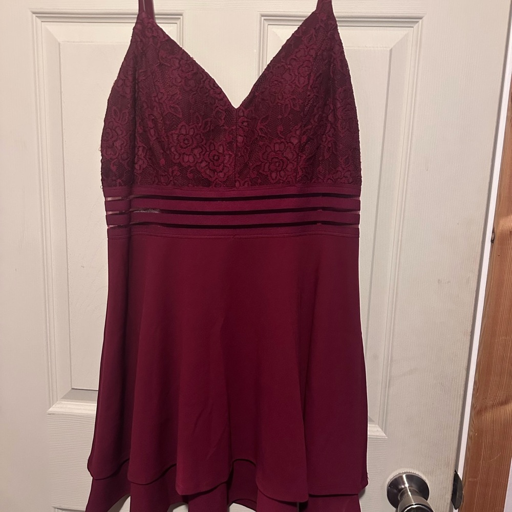 City Triangles Deep Red Dress